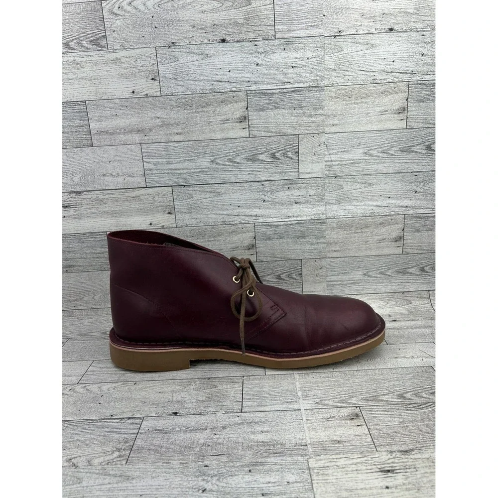 Clarks Bushacre 3 Mens Burgundy Leather Chukka Desert Boots‎ 12 M 261741457110